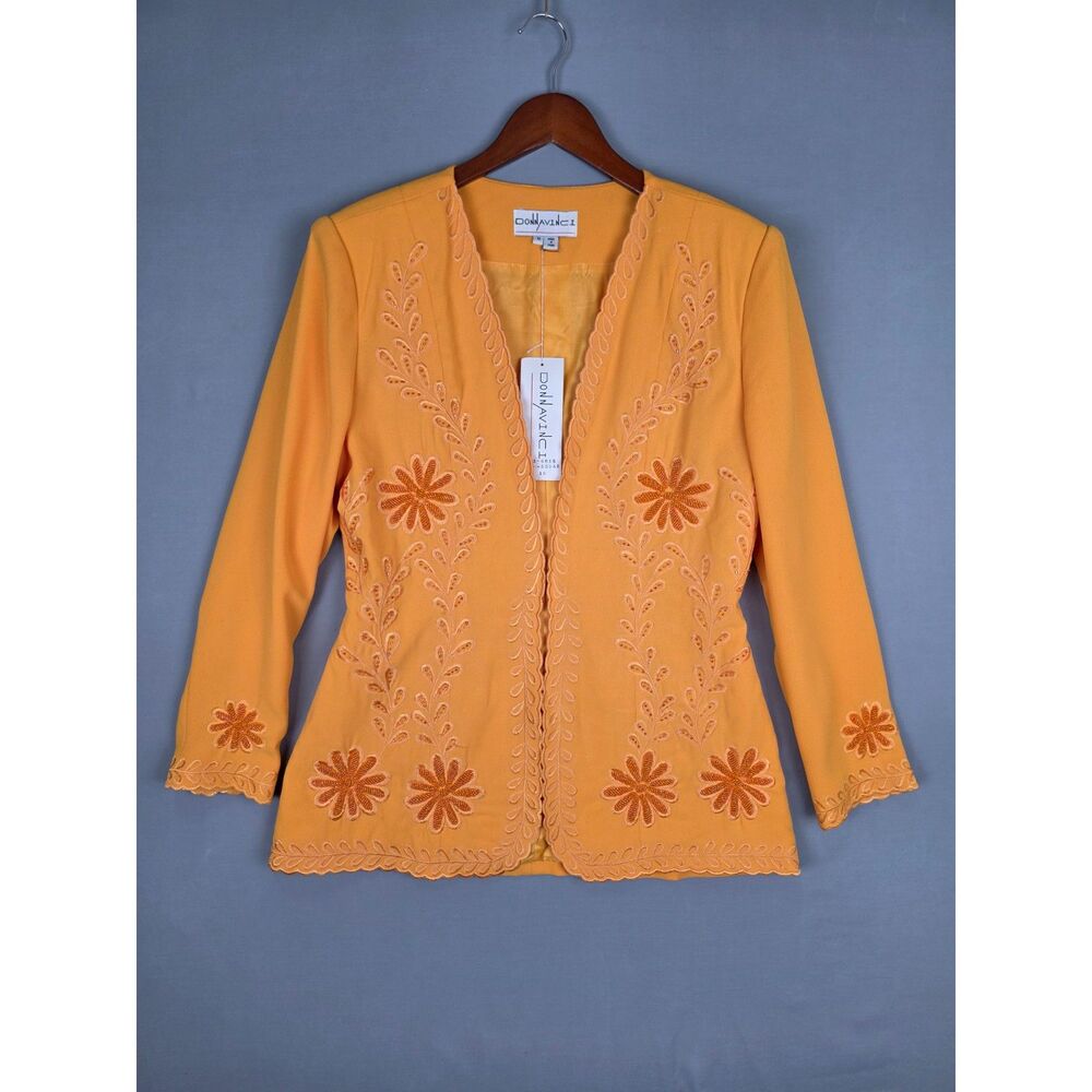 Vintage Yellow Embrodiered Beaded Blazer Blazer 10 Old Money Quiet Maximalist